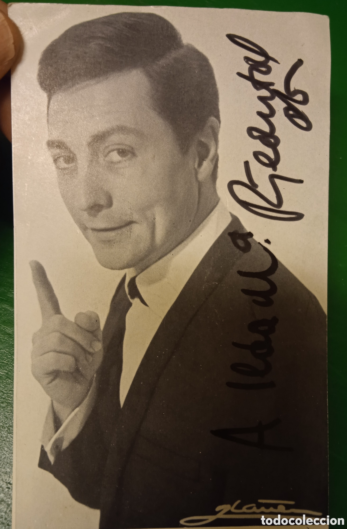 Fotograf&iacute;a antigua: Autografo cantante artista &oacute;pera