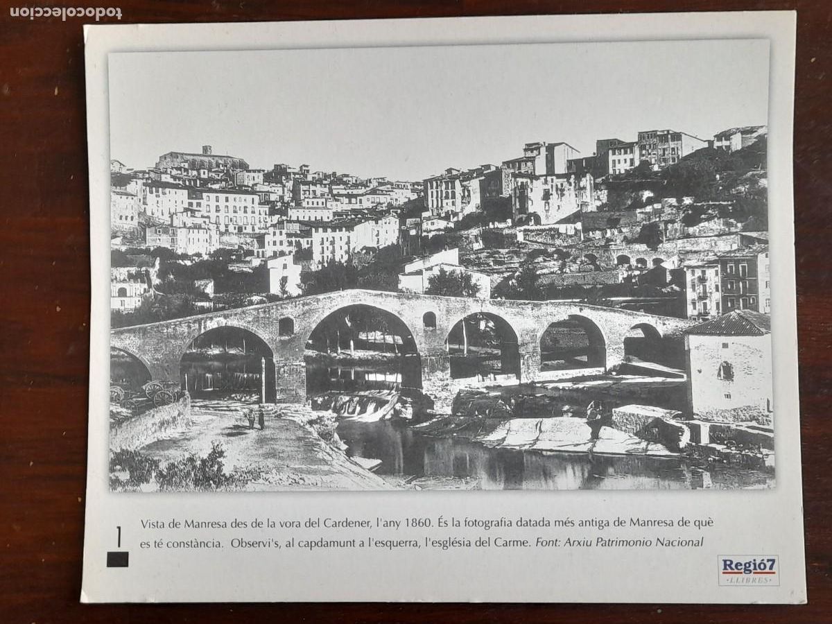 Fotograf&iacute;a antigua: Reproduccion fotografica de la vista de Manresa des de la orilla del Cardener del a&ntilde;o 1860.