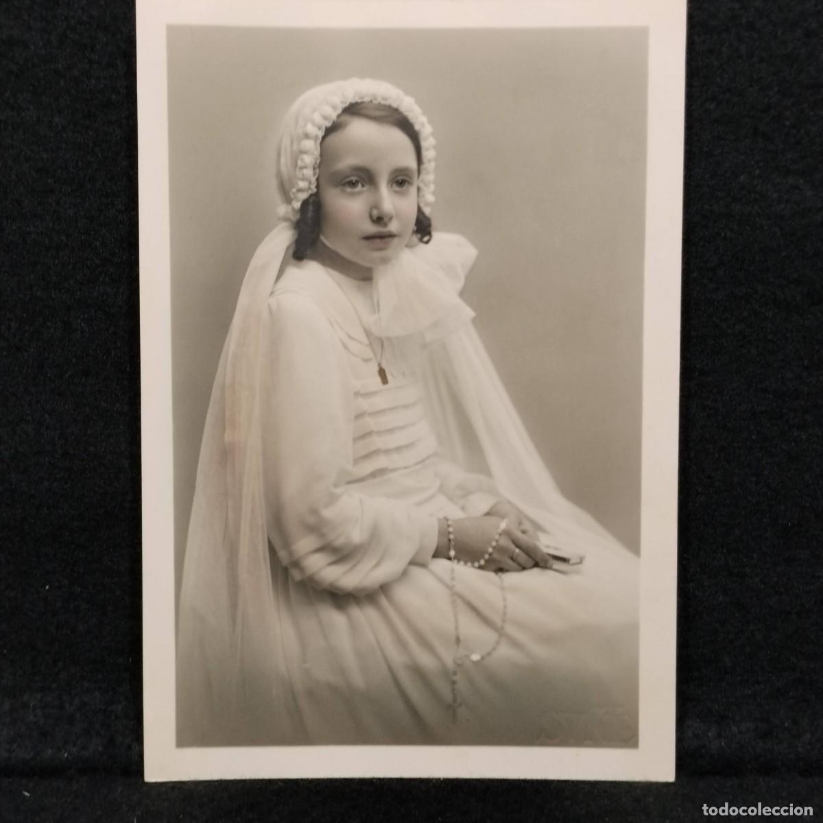 Photographie ancienne: ANTIGUA FOTOGRAFIA - NI&Ntilde;A PRIMERA COMUNION - C. 1900 - 16 cm / 357