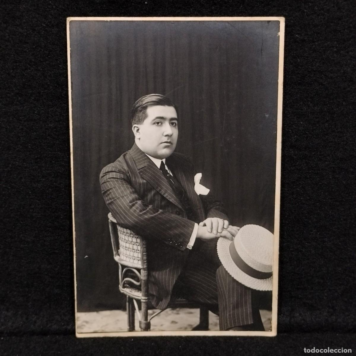 Photographie ancienne: ANTIGUA FOTOGRAFIA - SE&Ntilde;OR A IDENTIFICAR - FOTO DE ESTRANY - MATARO - C. 1900 - 14 cm / 387