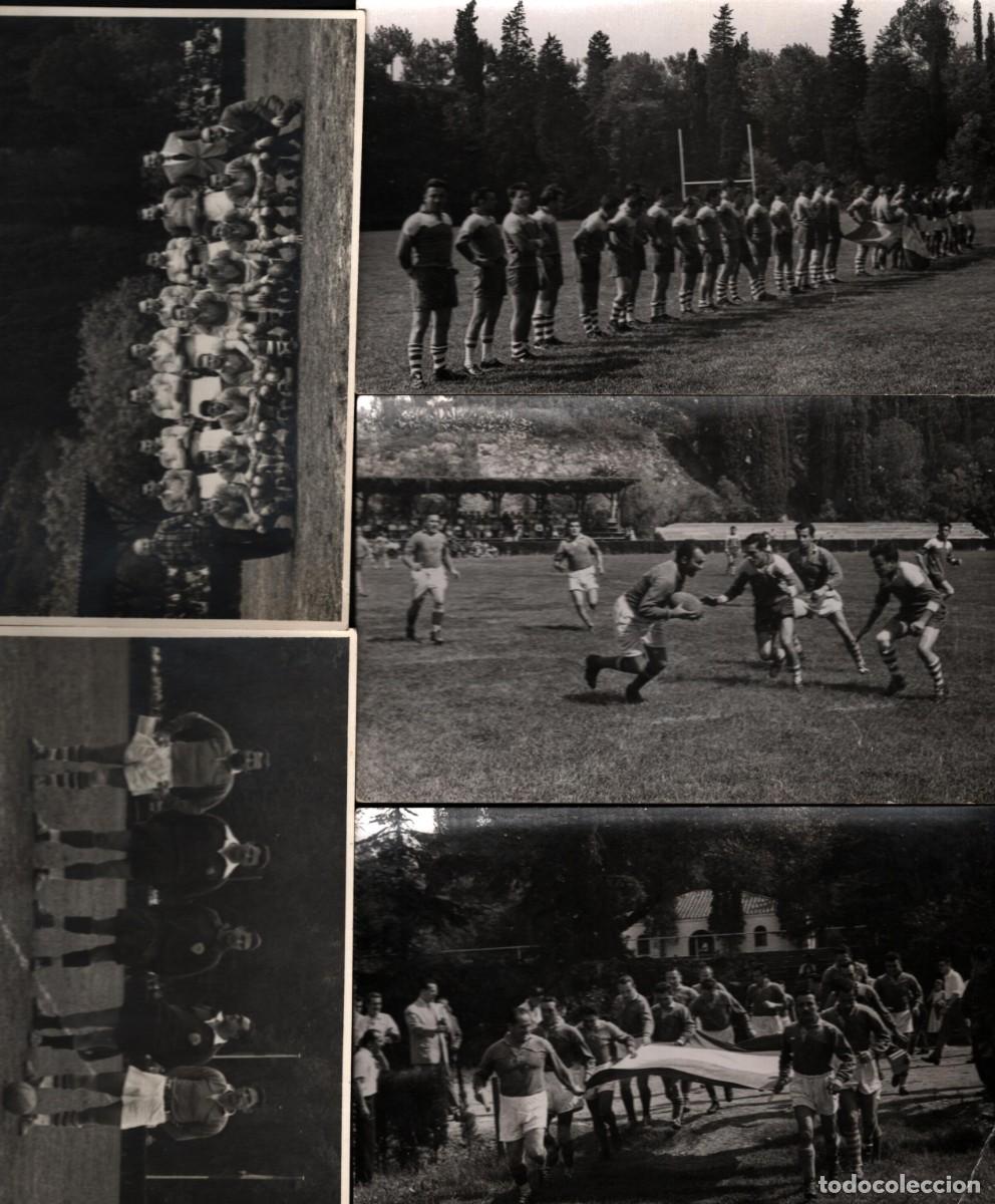 Fotograf&iacute;a antigua: campeonato de Espa&ntilde;a Rugby final 1957 fotos 8x14 ctms.
