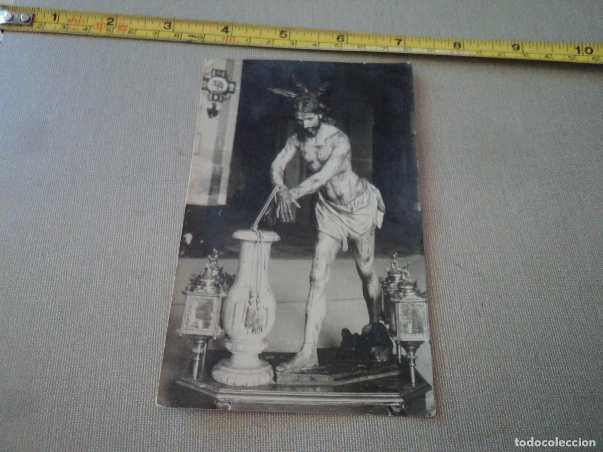 Fotograf&iacute;a antigua: foto, cristo atado a la columna, semana santa, 14 x 9 cm