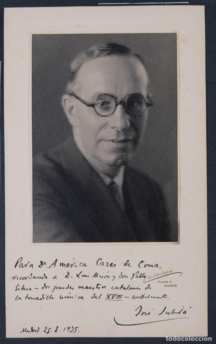 Fotografia antiga: Fotograf&iacute;a de Jos&eacute; Subir&agrave; dedicada y firmada por &eacute;l en 1935