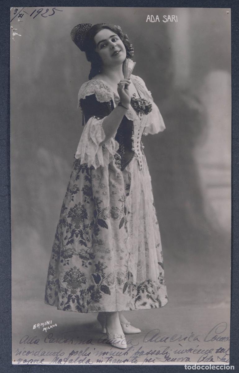 Fotografia antiga: Fotograf&iacute;a de Ada Sari dedicada y firmada por ella en 1925