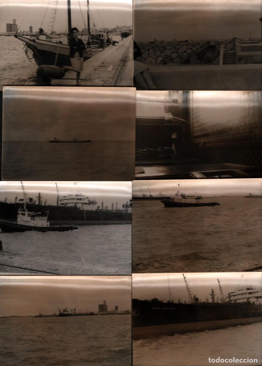 Fotograf&iacute;a antigua: 8 fotos puerto de Tarragona a&ntilde;os 50 7x10ctms.