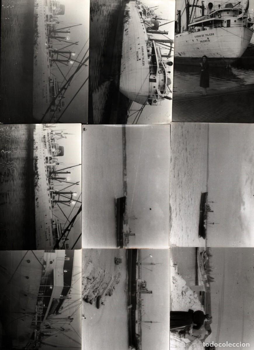 Fotograf&iacute;a antigua: 9 fotos puerto de Tarragona a&ntilde;os 50 7x10ctms.