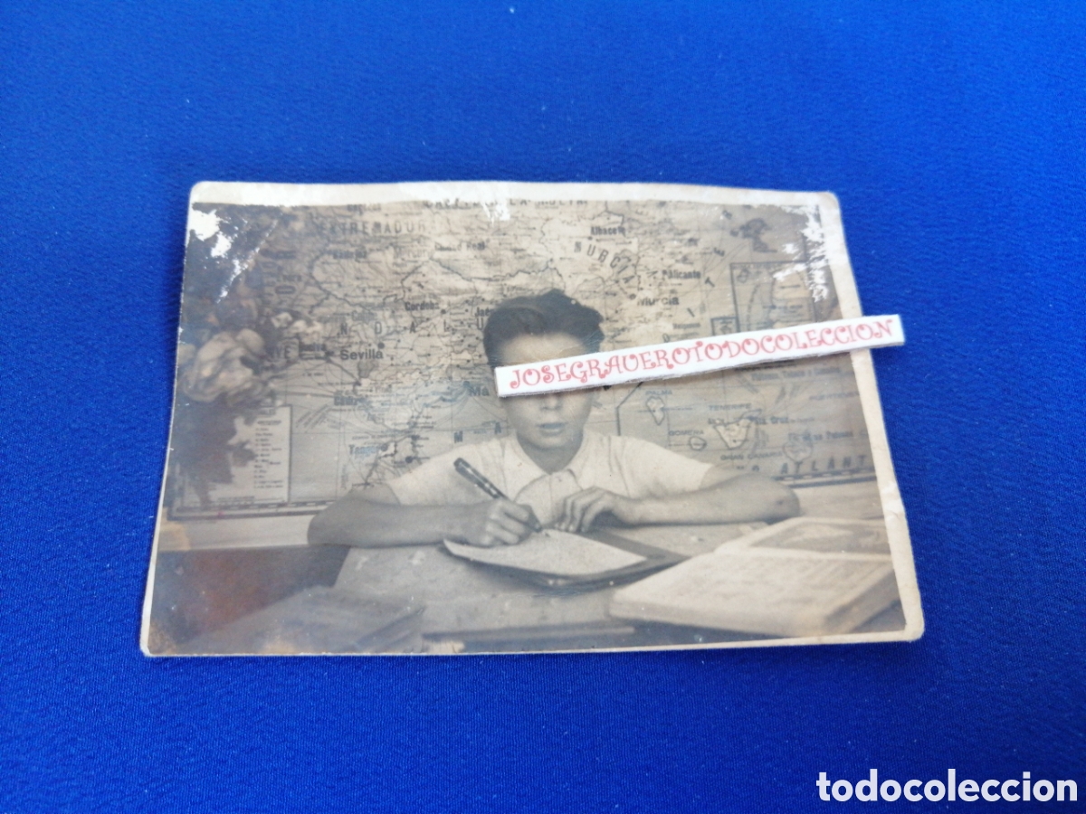 Alte Fotografie: NI&Ntilde;O EN EL COLEGIO POSANDO FOTOGRAF&Iacute;A ANTIGUA