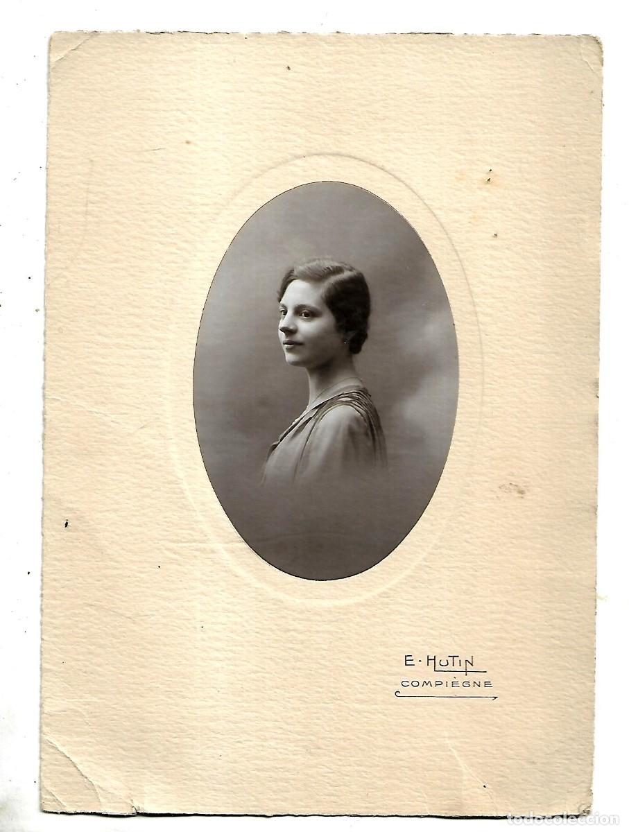 Alte Fotografie: 201. ANTIGUA FOTOGRAFIA-UNA DAMA - FOTO - HUTIN - COMPIEGNE