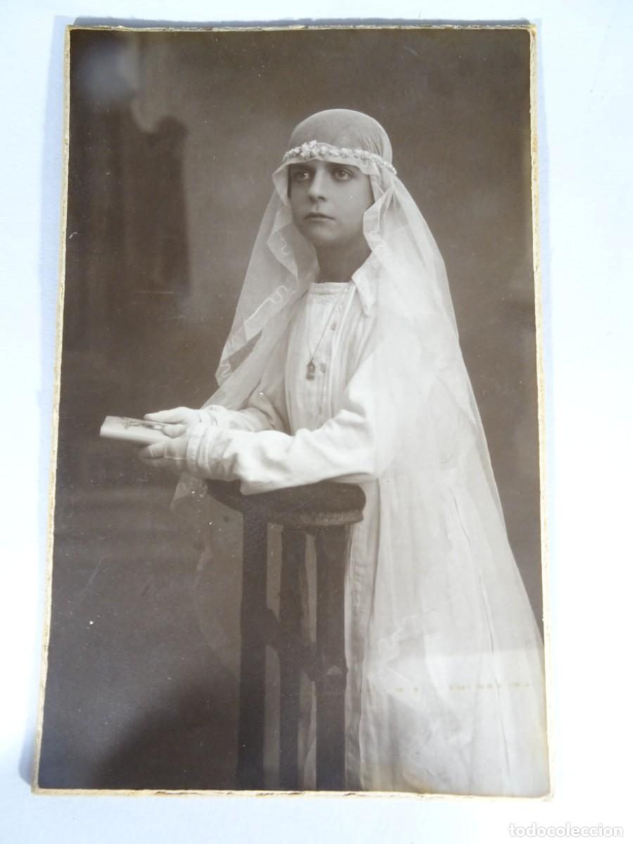 Fotograf&iacute;a antigua: ANTIGUA FOTOGRAF&Iacute;A DE ESTUDIO, NI&Ntilde;A VESTIDO COMUNI&Oacute;N , PHOTO-ART ROS, VER FOTOS