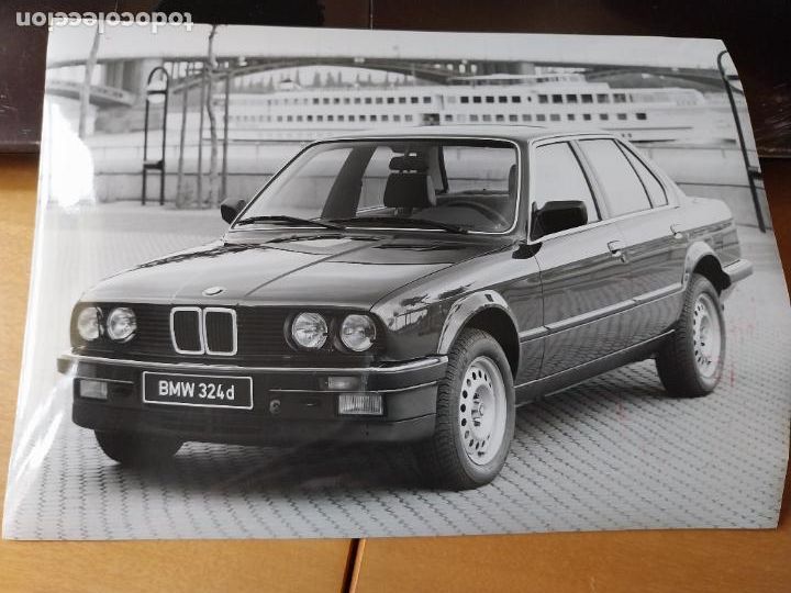 Fotograf&iacute;a antigua: BMW 324 D 7 FOTO AGENCIA 24 X 17,5CM DORSO SELLOS Y ESCRITOS A&Ntilde;O 1985