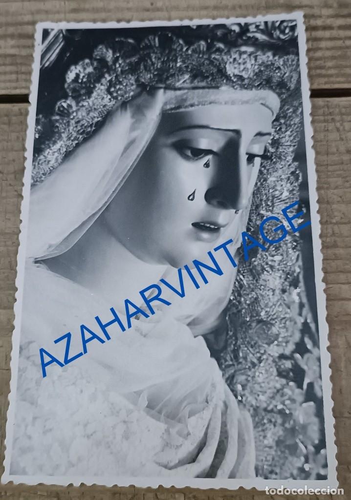 Alte Fotografie: SEMANA SANTA AHARAL, ANTIGUA FOTOGRAFIA VIRGEN DE LA ESPERANZA, FOT.SERRANO, 9X14 CMS