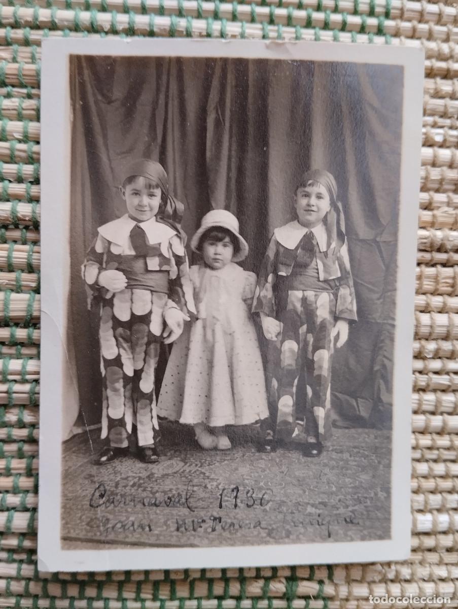 Fotografia antica: FOTO CARNAVAL. NI&Ntilde;OS. PEDRALBES, A&Ntilde;O 1930. 8,5X6,4CM.