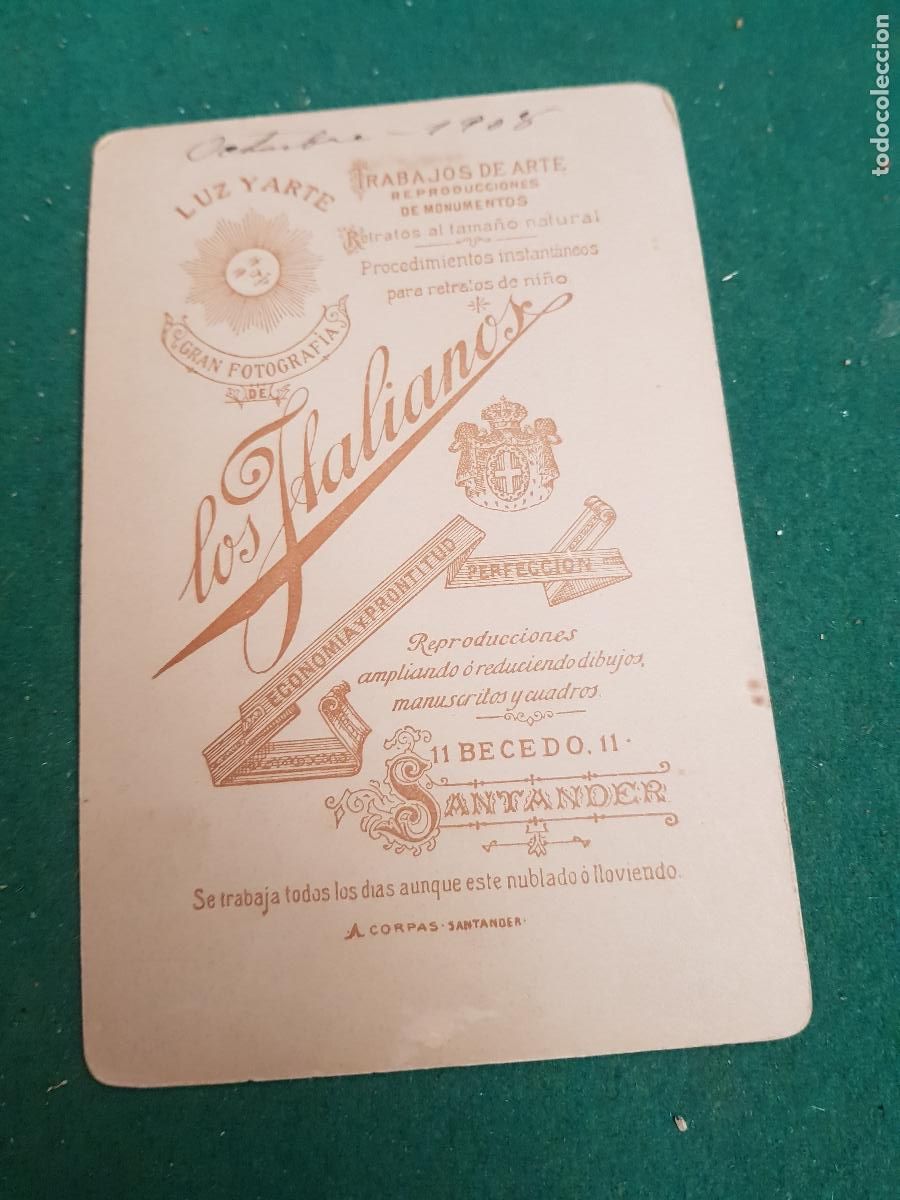Fotograf&iacute;a antigua: LOS ITALIANOS,SANTANDER A&Ntilde;O 1908 - Foto 1
