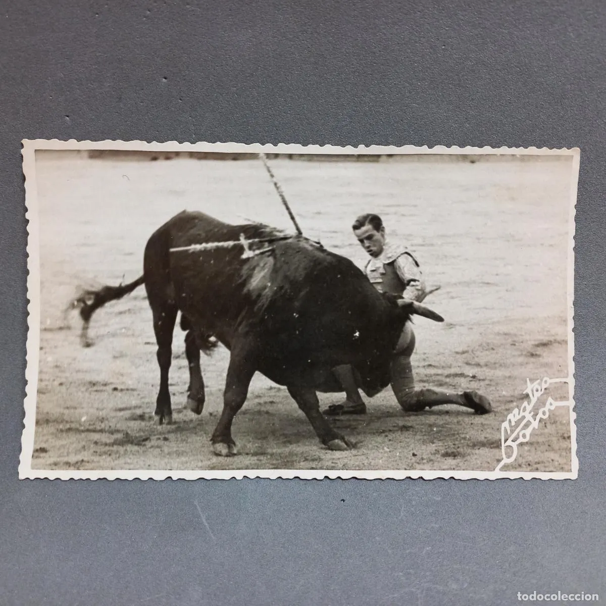 Antigua fotografía del torero Manuel González Cabello, Tauromaquia, año 1949, Fotos Mateo