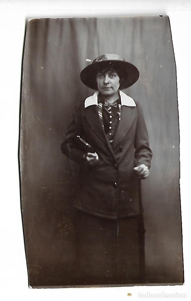 Fotografia antica: RETRATO DE UNA DAMA CON SOMBRERO FOTO