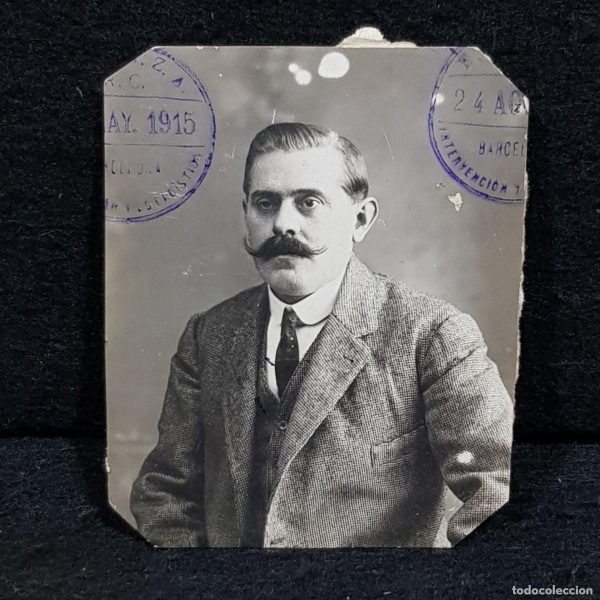 Fotografia antiga: FOTOGRAF&Iacute;A - RETRATO MASCULINO - MAYO 1915 - HOMBRE ELEGANTE - MODERNISTA - RARA / 996