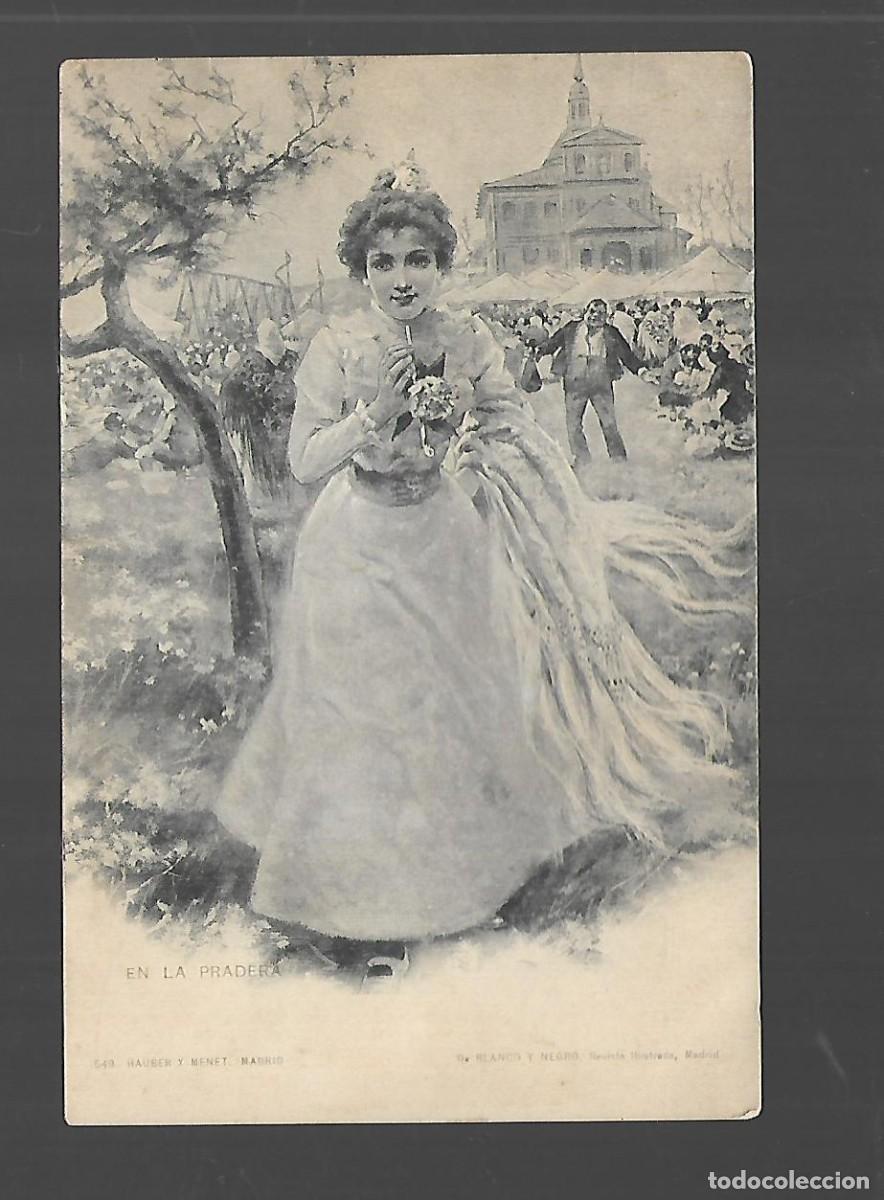 Fotografia antiga: BONITA FOTOGRAFIA DE UNA DAMA EN LA PRADERA DE SAN ISIDRO