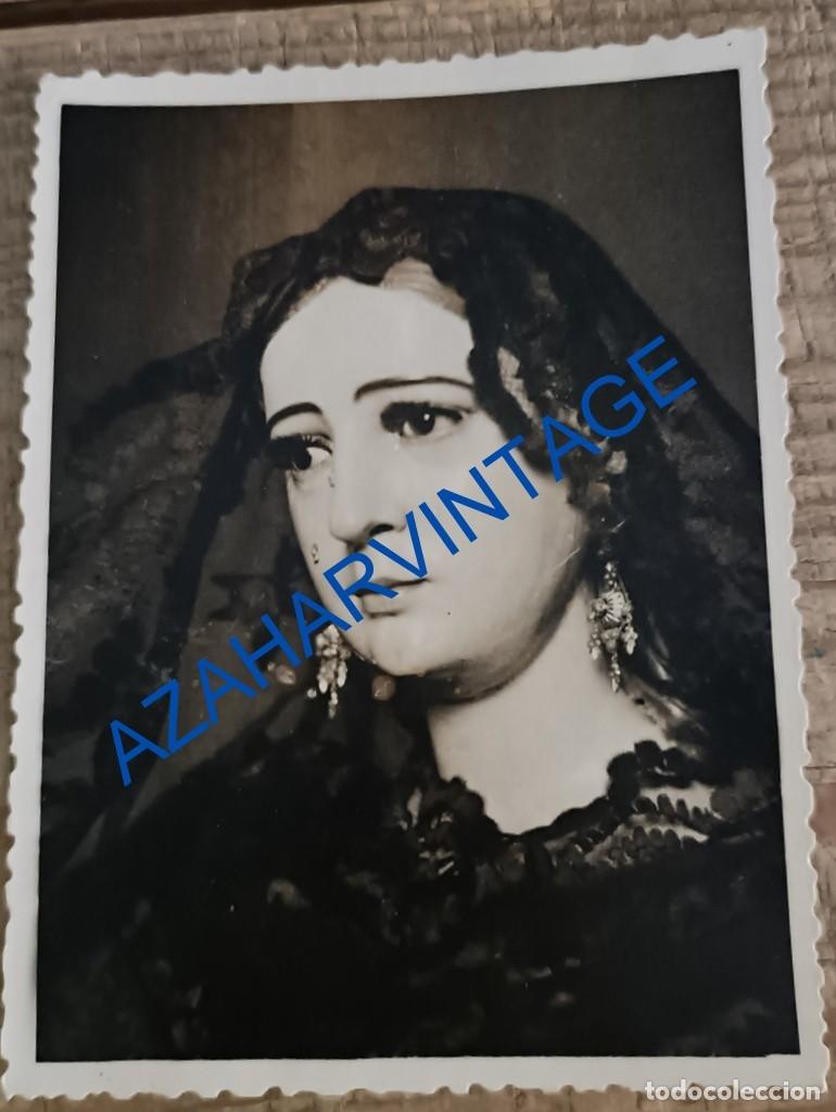 Fotograf&iacute;a antigua: SEMANA SANTA CASTILLEJA DE LA CUESTA, ANTIGUA FOTOGRAFIA VIRGEN DE LOS DOLORES, 75X100MM