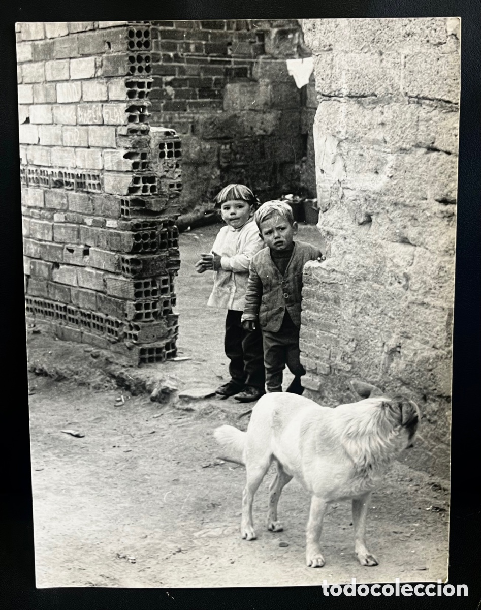 Fotograf&iacute;a antigua: FOTOGRAF&Iacute;A: NI&Ntilde;OS Y PERRO - FORO RABELL - 23,8 X 17,8 CM
