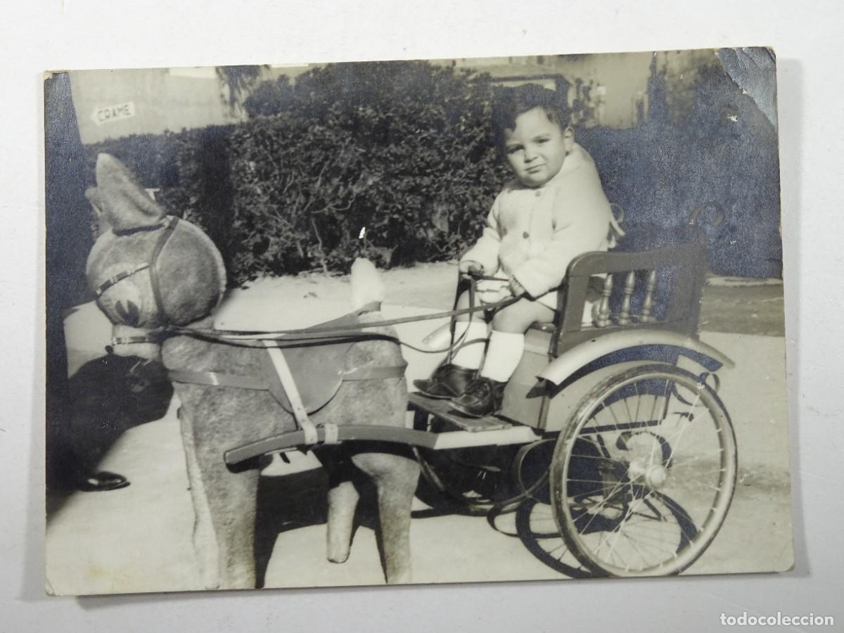 Antique Photography: ANTIGUA FOTOGRAF&Iacute;A, NI&Ntilde;O CARRO CON CABALLO DE JUGUETE , VER FOTOS