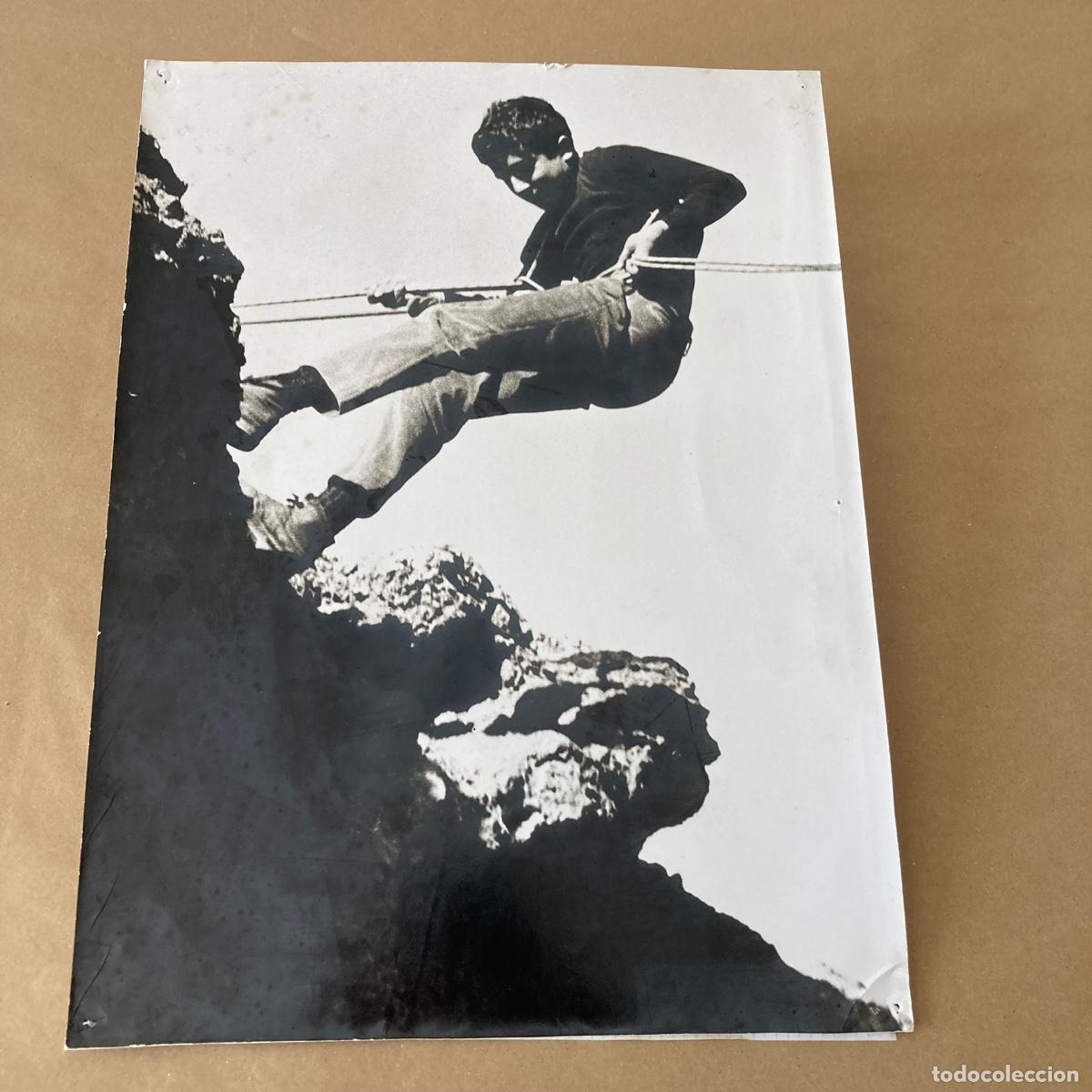 Fotograf&iacute;a antigua: FOTOGRAF&Iacute;A ESCALADA MONTA&Ntilde;A - GRAN TAMA&Ntilde;O 30 X 40 CM APROX. BLANCO Y NEGRO