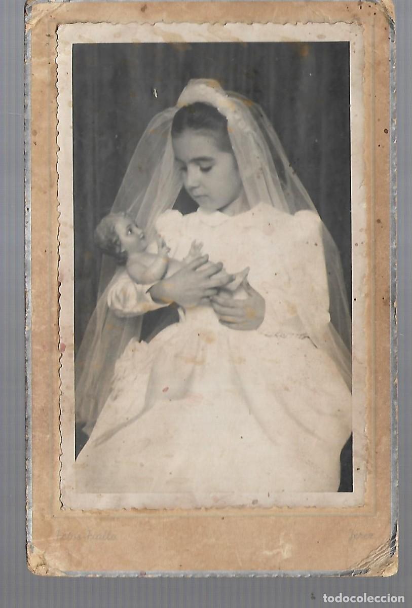 Fotograf&iacute;a antigua: M33- ANTIGUA FOTOGRAFIA - DE UNA NI&Ntilde;A DE 1&ordm; COMUNION - CON EL NI&Ntilde;O JESUS EN BRAZOS