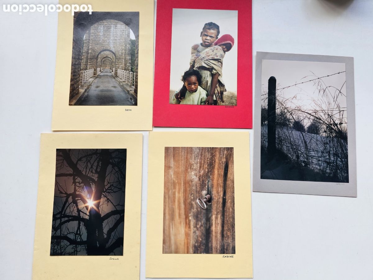 Photographie ancienne: 5 tarjetas de Felicitaci&oacute;n con fotograf&iacute;as art&iacute;sticas originales 1991 1996 Sabine