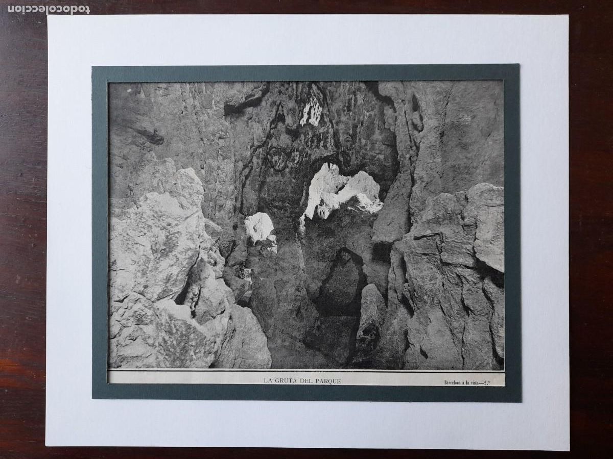 Fotograf&iacute;a antigua: fotograf&iacute;a antiga gruta/cova al parc de la Ciutadella de Barcelona imatge a finals del XIX