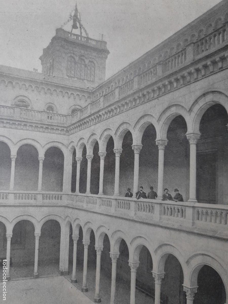 Fotograf&iacute;a antigua: Fotograf&iacute;a pati interior claustre edifici historic universitat central Barcelona eixample final XIX - Foto 3