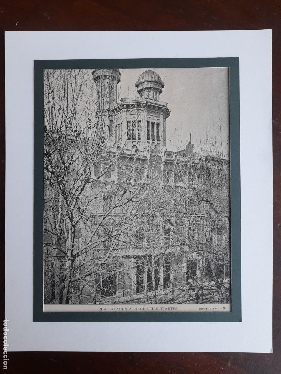 Fotografia antiga: Fotograf&iacute;a Reial academia de ciencies i Arts de Barcelona a la Rambla del Estudis finals del XIX