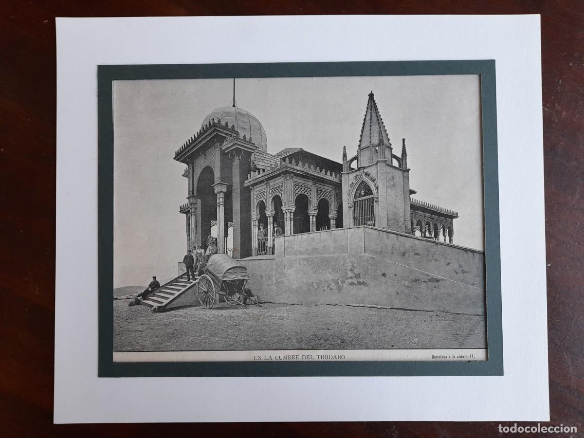 Fotograf&iacute;a antigua: fotograf&iacute;a pabello arab o de la reina i capella al Tibidabo de Barcelona a finals del XIX