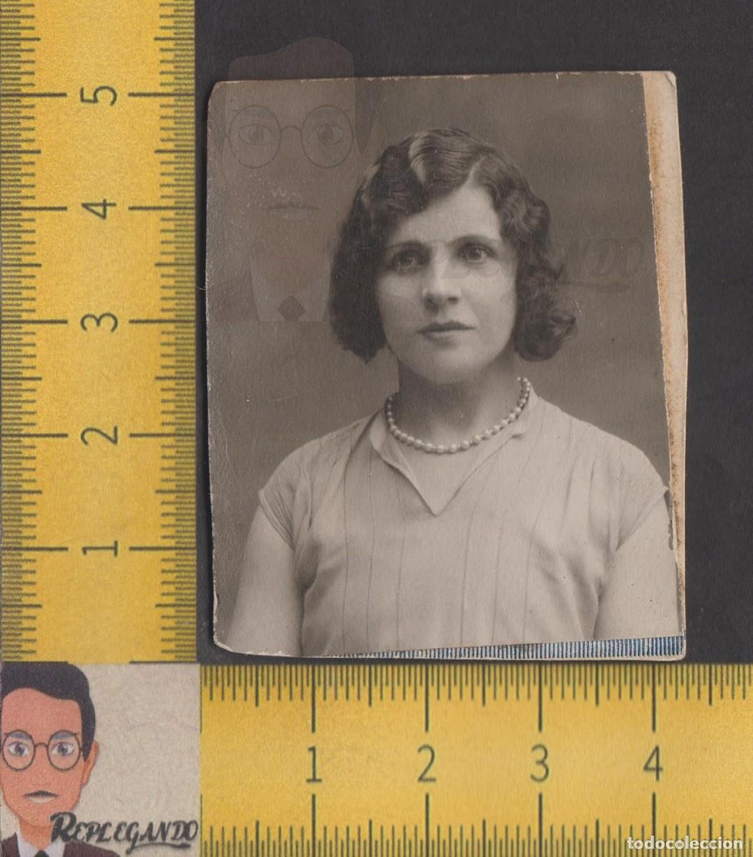 Fotografia antiga: FOTOMATON - GUAPA CHICA JOVEN COLLAR PERLAS - FOTO ANTIGUA TIPO CARNET - PHOTOMATON A&Ntilde;O 1930