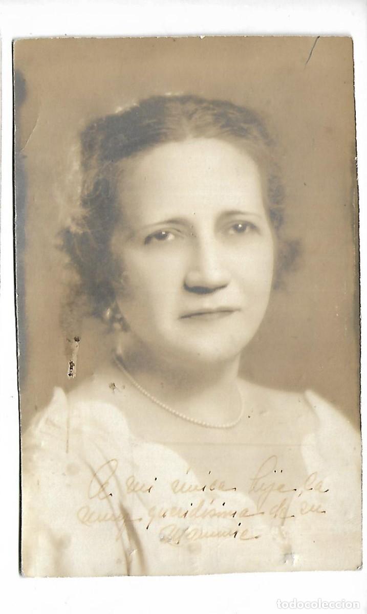 Antique Photography: M33-ANTIGUA FOTO-POSTAL - UNA DAMA -FOTO- DEDICADA