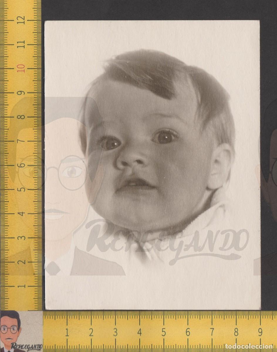Fotografia antica: RETRATO NI&Ntilde;O BEB&Eacute; DE GRANDES OJOS - FOTO ANTIGUA ESTUDIO A&Ntilde;OS 50/60 - INFANCIA ESPA&Ntilde;A