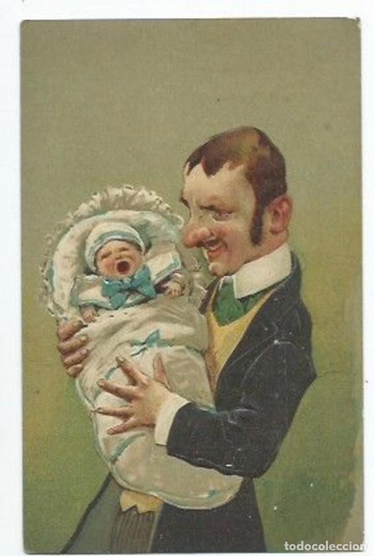 Fotograf&iacute;a antigua: &rdquo; PADRE CON SU HIJA &rdquo;.- ILUSTRACION DE EPOCA.- HWB SER 5677