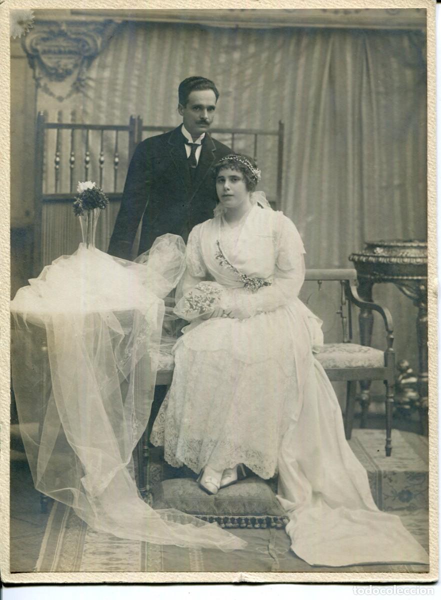 Fotografia antiga: FOTO DE BODA-A&Ntilde;OS 1910/20 -16X22