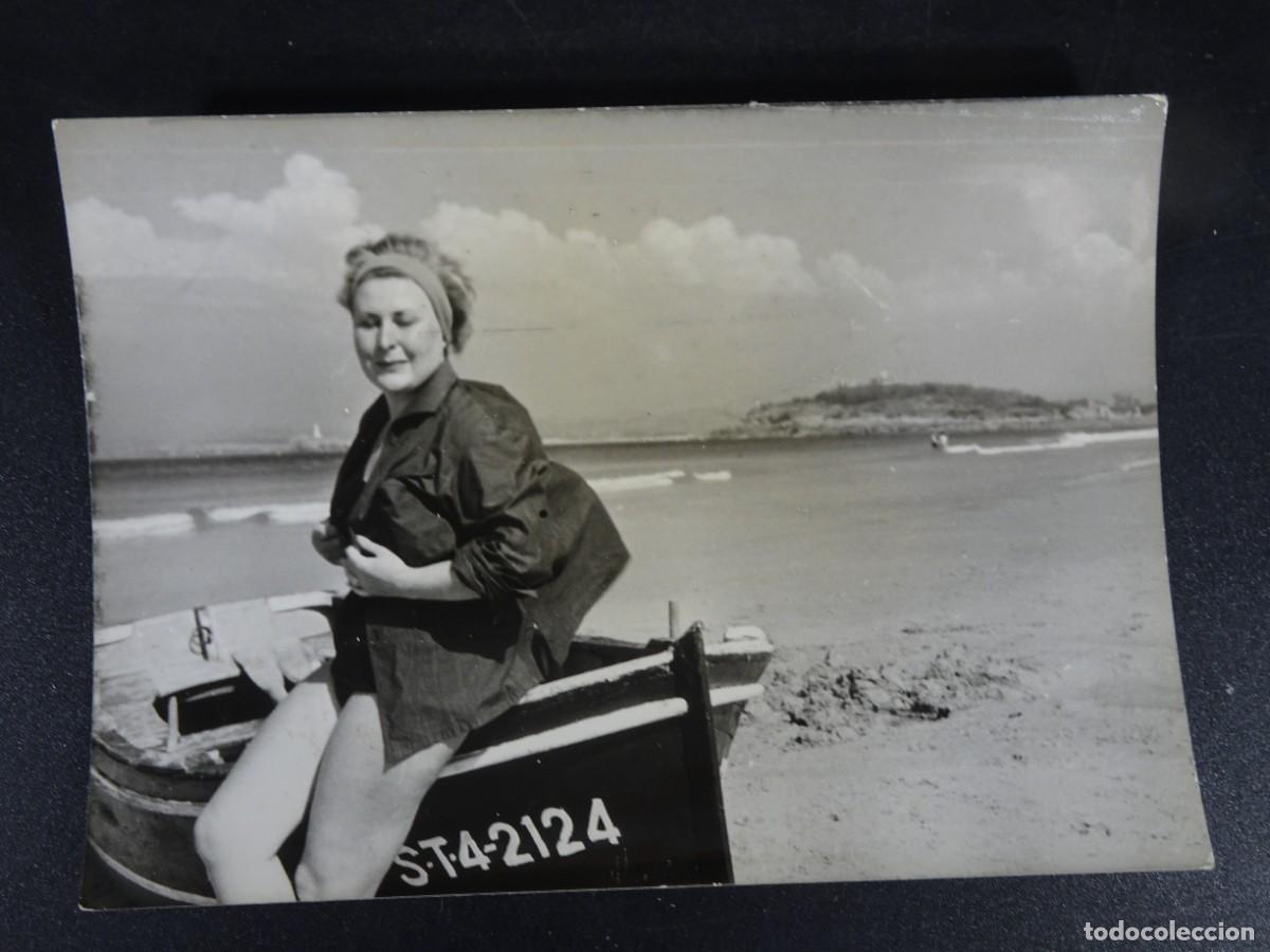 Alte Fotografie: ANTIGUA FOTOGRAF&Iacute;A MUJER, TRAJE DE BA&Ntilde;O , PLAYA, VER FOTOS