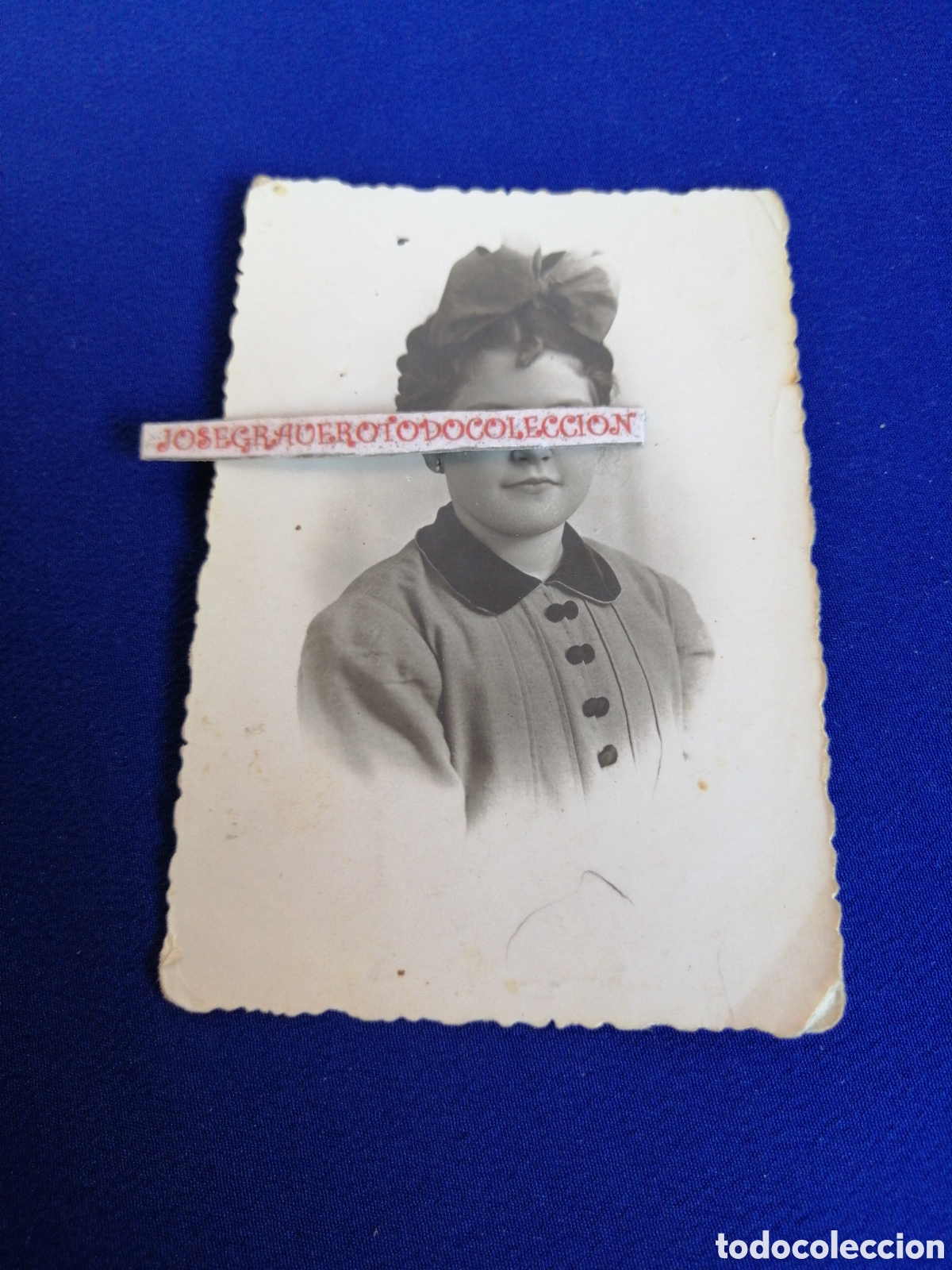 Antique Photography: NI&Ntilde;A MODELO CON LAZO A&Ntilde;O 1942 FOTOGRAF&Iacute;A ANTIGUA SIGLO PASADO