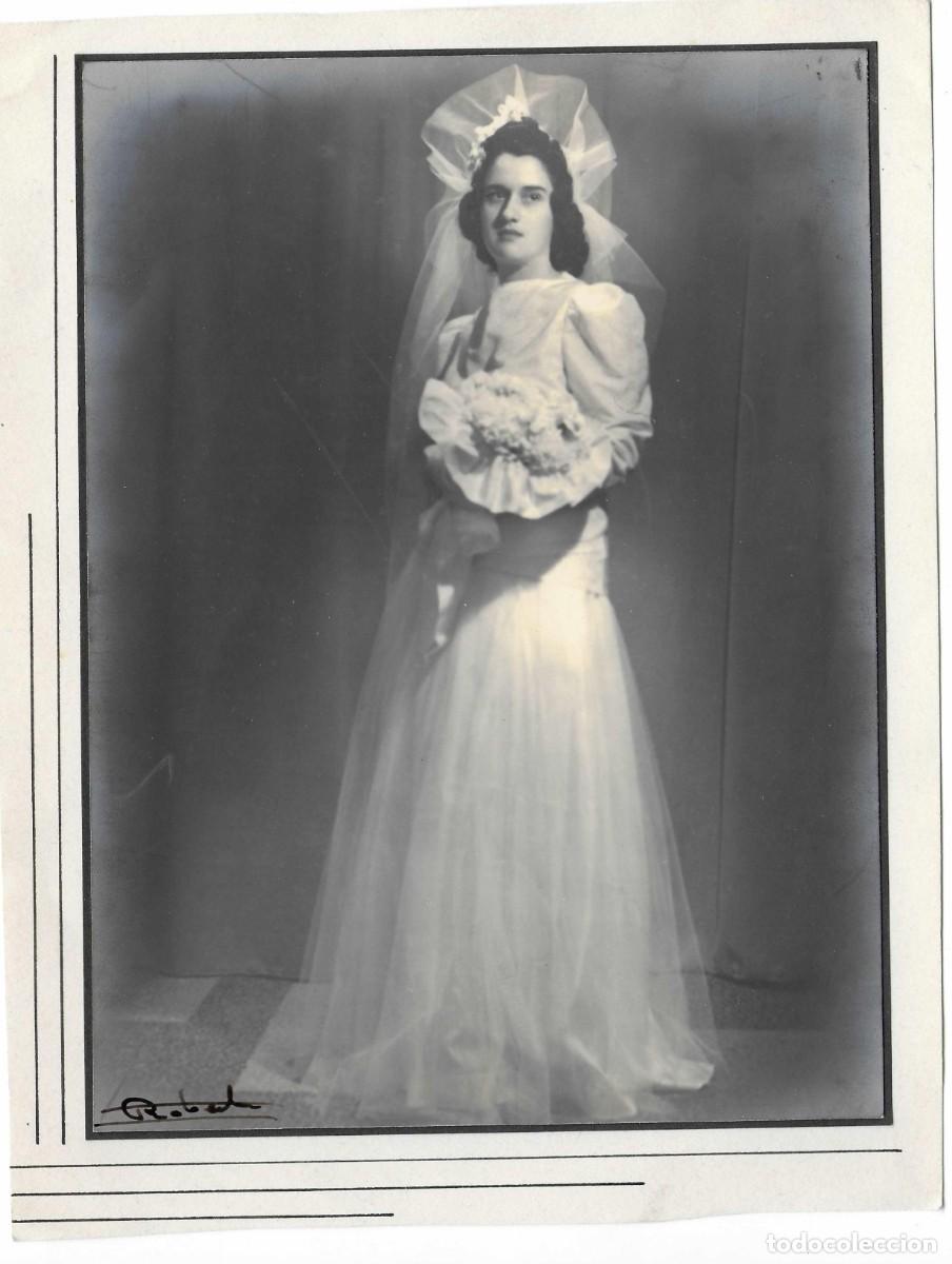 Fotografia antiga: GRAN FOTO DE BODA - A&Ntilde;OS ?? - FOTOGRAFO ROBERT - PASEO DE GRACIA, BARCELONA