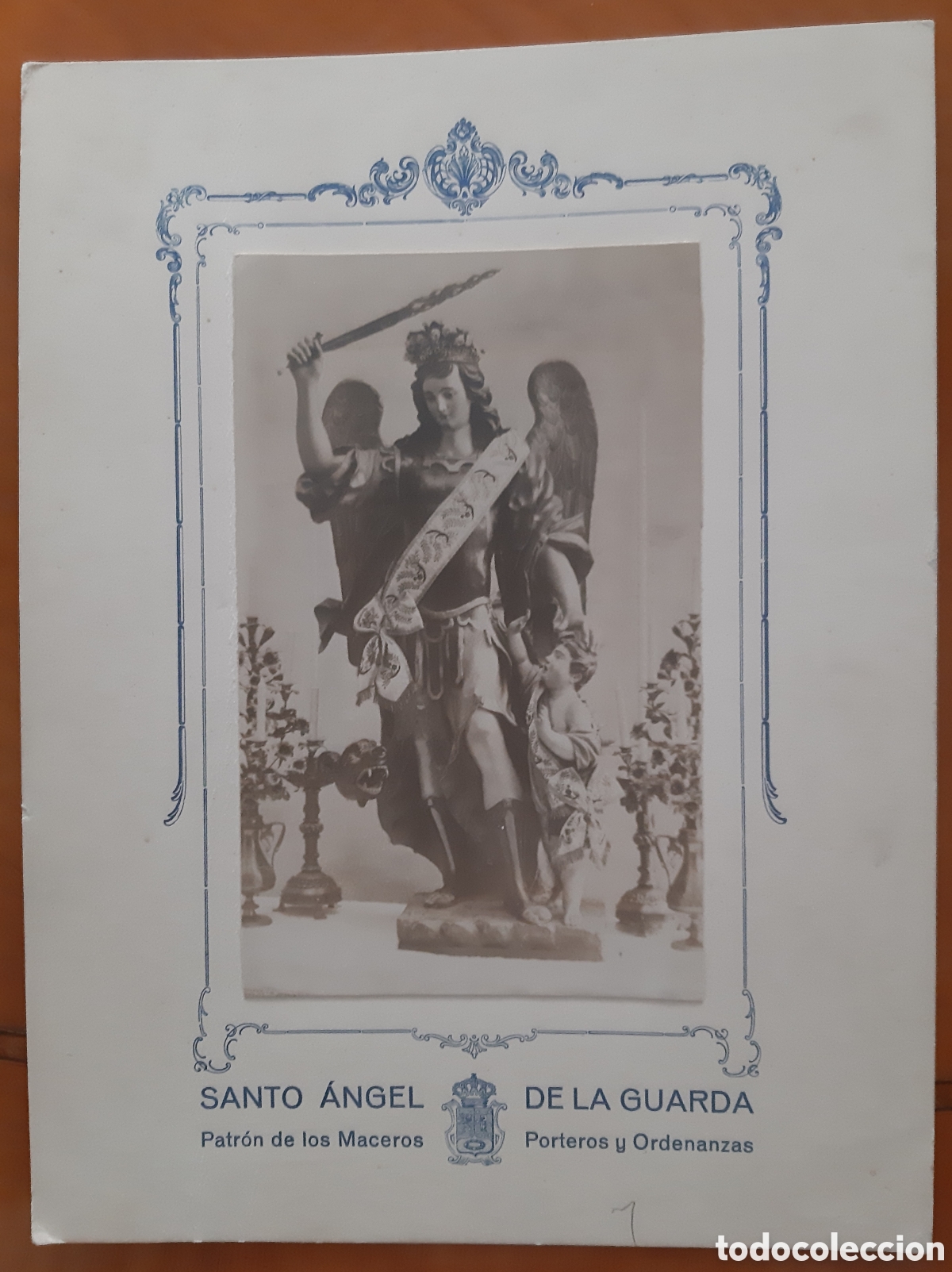 Fotografia antica: Santo &Aacute;ngel de la Guardia. Patr&oacute;n de Maceros, Porteros y Ordenanzas. R8207