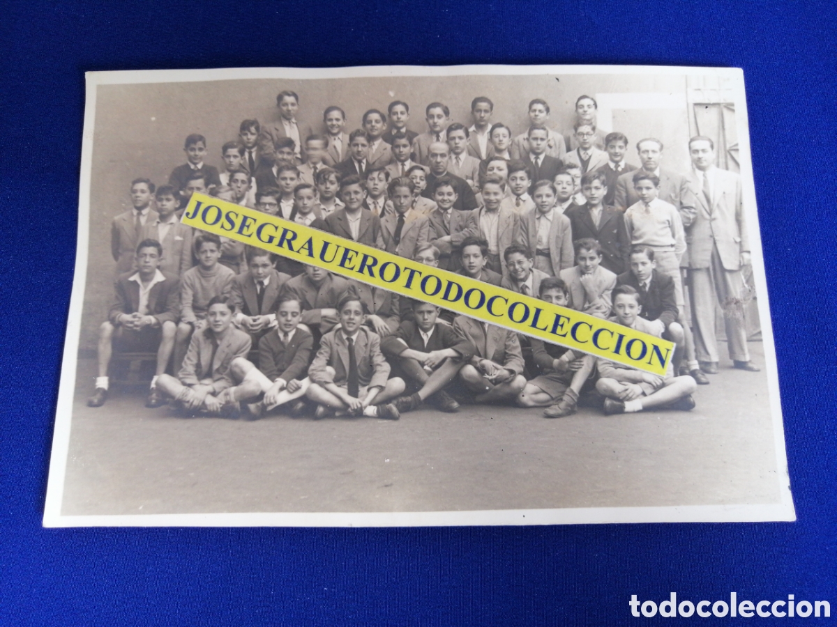 Fotografia antica: COLEGIO NI&Ntilde;OS CON MAESTRO FOTOGRAF&Iacute;A ANTIGUA SIGLO PASADO