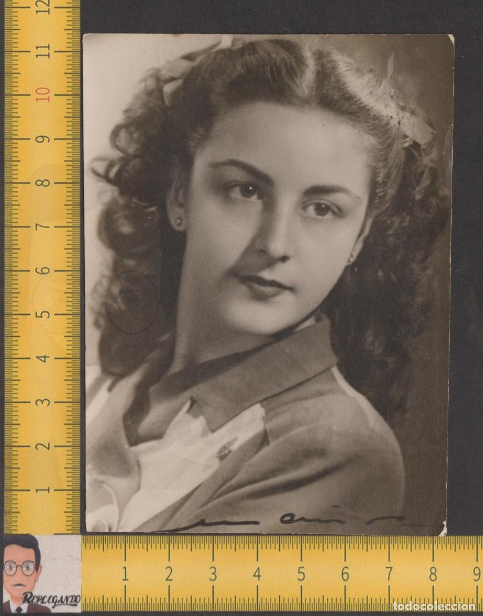 Fotografia antica: RETRATO BELLA MUJER MORENA - GUAPA CHICA JOVEN BONITA MIRADA - FOTO ANTIGUA ESTUDIO A&Ntilde;OS 50 ESPA&Ntilde;A