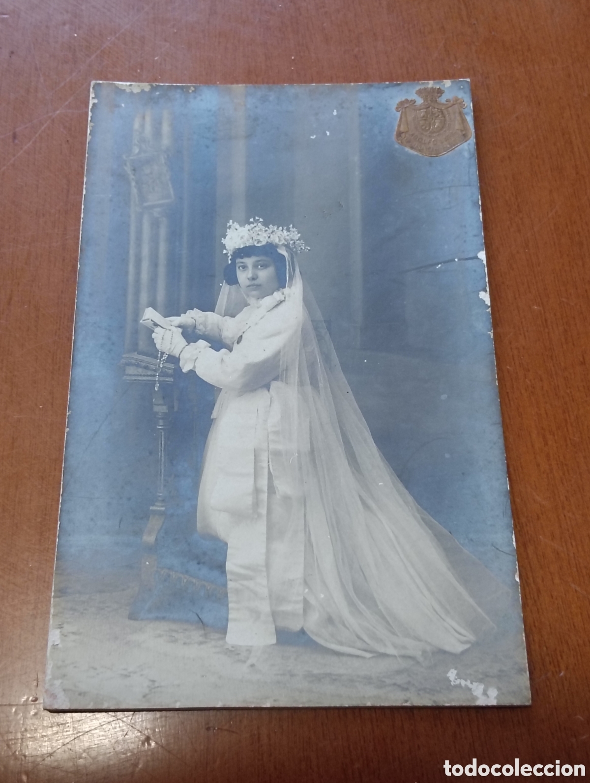 Fotografia antiga: Antigua fotograf&iacute;a de la primera comuni&oacute;n de una ni&ntilde;a a&ntilde;os 40 Villafranca del Pened&eacute;s
