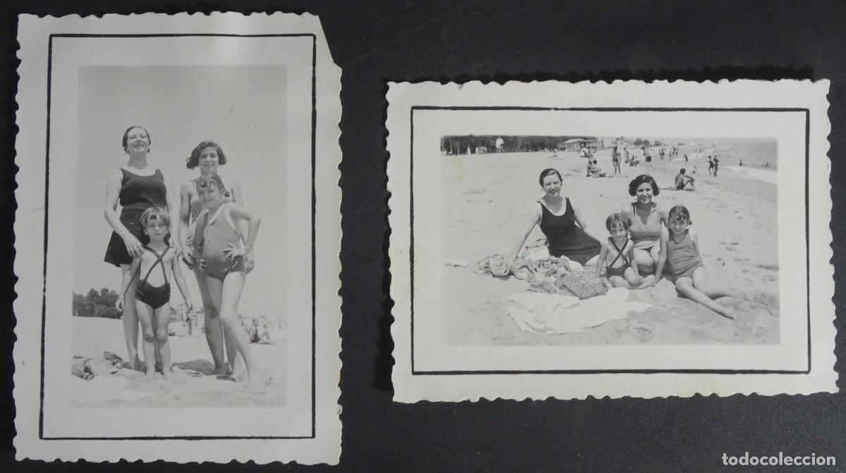 Fotograf&iacute;a antigua: 2 ANTIGUAS FOTOGRAF&Iacute;AS, NI&Ntilde;OS EN LA PLAYA, B/N, VER FOTOS