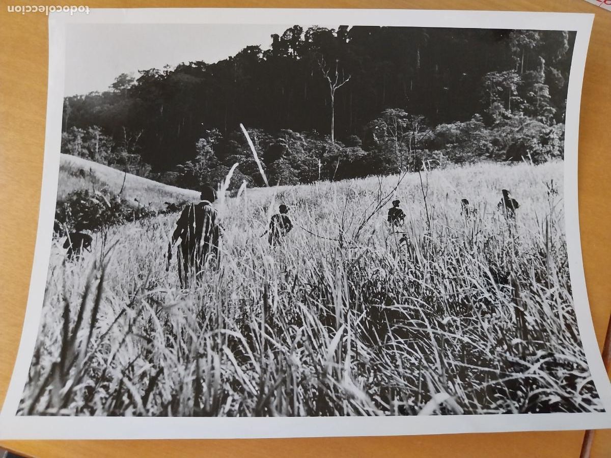 Fotograf&iacute;a antigua: MALASIA 1953 ENTRENAMIENTO MIEMBROS ESCUADRON A FUERZAS ARMADAS FOTO PRESS BN 21,8X16,5CMS