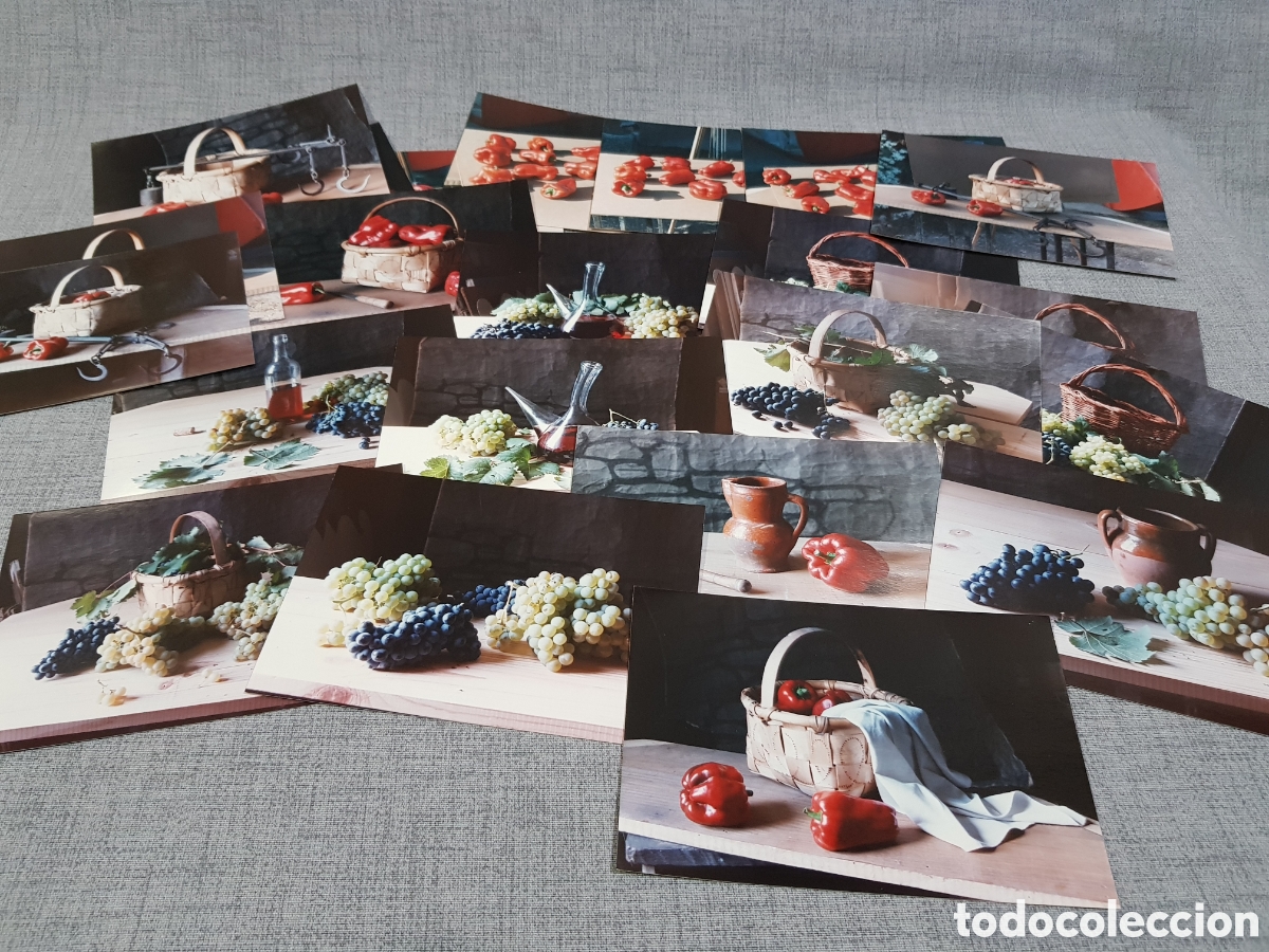 Fotograf&iacute;a antigua: 22 FOTOGRAF&Iacute;AS PARA BODEG&Oacute;N (CESTOS, JARROS, UVAS, PIMIENTOS, APEROS TRADICIONALES...)