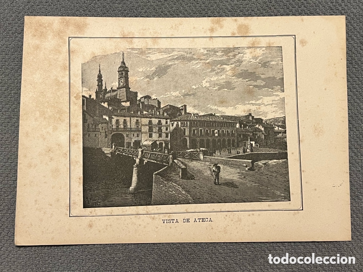 Fotograf&iacute;a antigua: VISTA DE ATECA. Fotograf&iacute;a art&iacute;stica&hellip; L&aacute;mina fotogr&aacute;fica antigua. Med&iacute;das: 23 x 33 cm