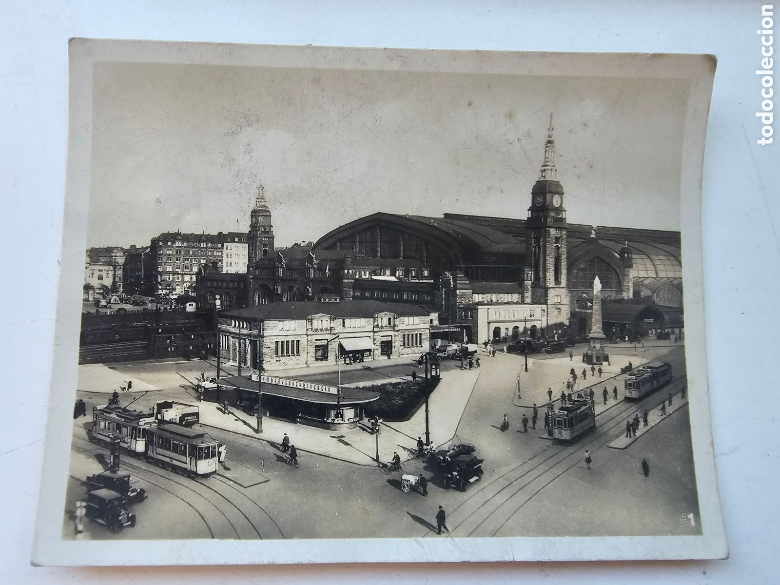 Fotograf&iacute;a antigua: Fotograf&iacute;a original de la Estaci&oacute;n de Hamburgo, Alemania Deutschland 1930s