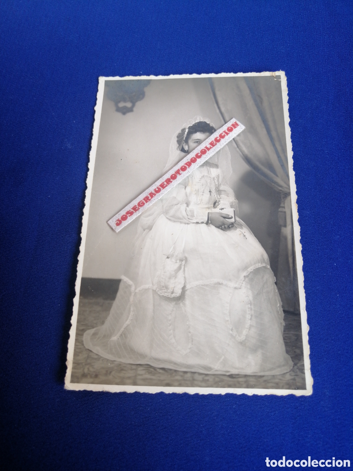 Fotografia antiga: NI&Ntilde;A MODELO CON TRAJE DE COMUNI&Oacute;N FOTOGRAF&Iacute;A ANTIGUA SIGLO PASADO