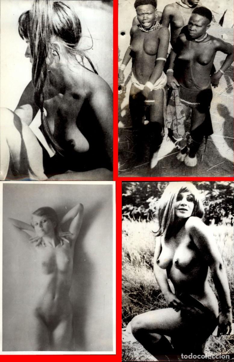 Fotografia antica: Lote de 4 fotografias originales VINTAGE - Tema de desnudo artistico femenino - A&ntilde;os 50 o 60
